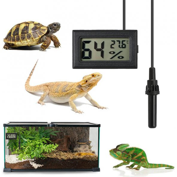 Koodmax-Mini Nem Ve Sıcaklık Ölçer - Higrometre - Termometre Prob Kuluçka Siyah - 7