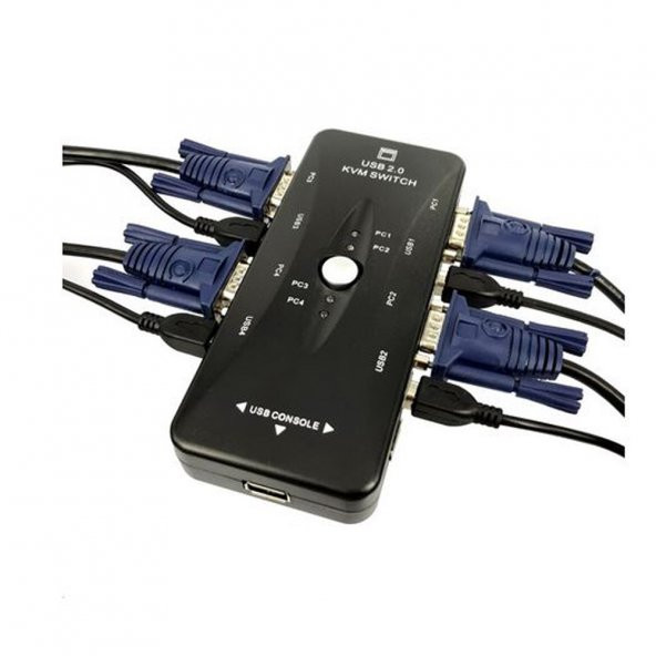 4 Port Usb Kvm Switch 4 Pc Kasa Tek Kontrol - Resim 11