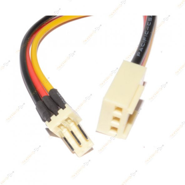 3 Pin Fan Power Güç Elektrik Uzatma Kablosu 10Cm - Resim 3