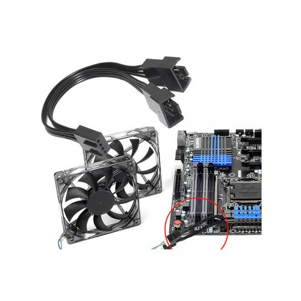 4 Pin Fan Power Güç Elektrik Soketi Çoklayıcı Kablo 10Cm - 3