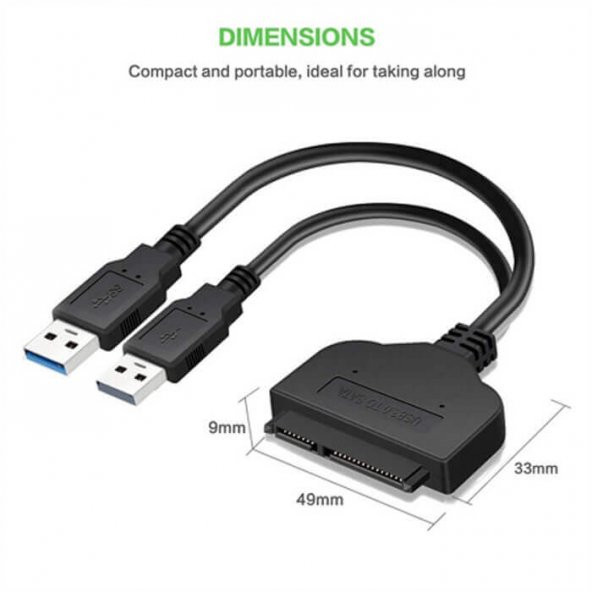 Usb 3.0 2.5 Inç Sata Ssd Hdd Hard Disk Kablosu Veri Aktarma - 4