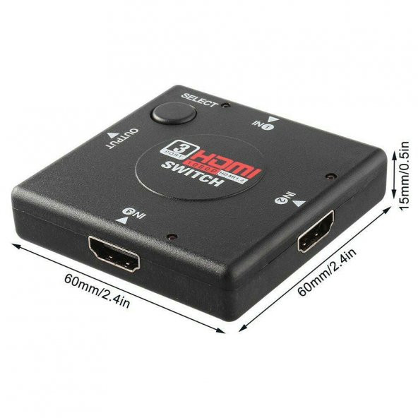 Hdmi Çoklayıcı Çoğaltıcı Switch 3 Giriş 1 Çıkış - Resim 6