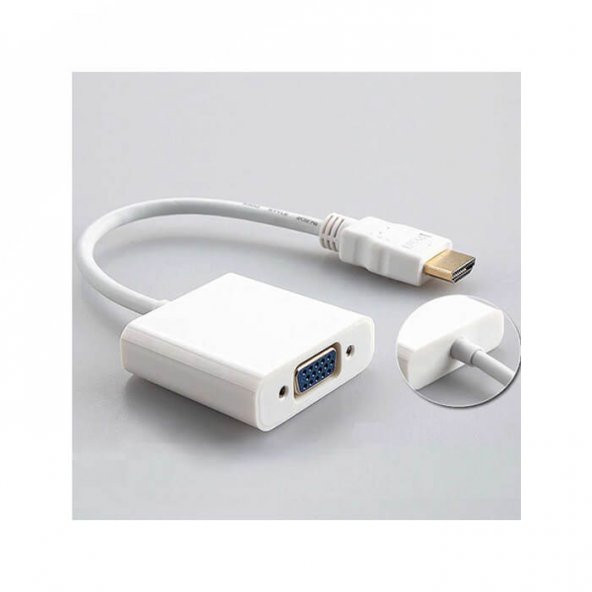 Hdmi To Vga Çevirici Kablo-Hdmı Vga Projeksiyon Notebok Pc Uyumlu - 2