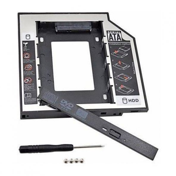 Ssd Caddy 9.5 Mm Dvd To Ssd Kızak 2 Hdd Bağlama
