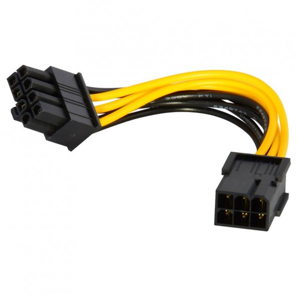 6 Pin To 8 Pin Ekran Kartı Mining Kart Bakır Power Güç Kablosu - Resim 1