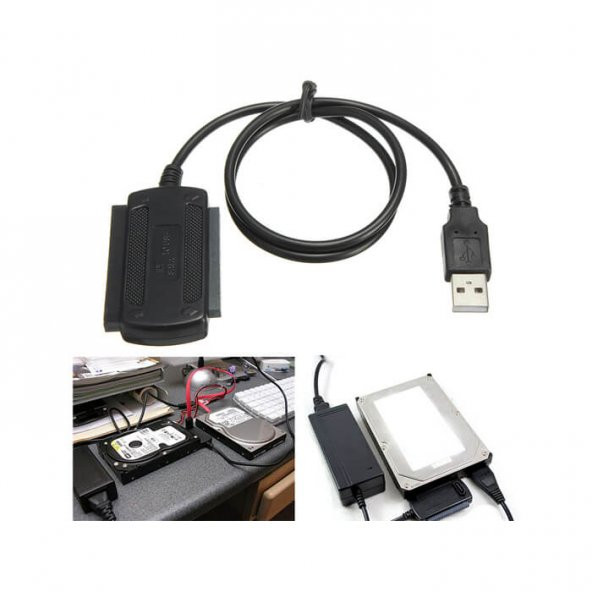 Usb Ide Sata Çevirici Dönüştürücü Hdd Cd/Dvd-Rom Harddisk Kablosu - 8