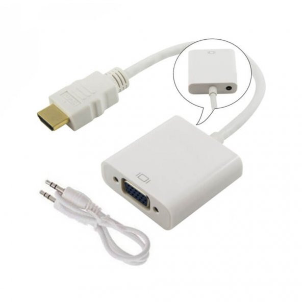 Hdmi To Vga Ses Çıkışlı Kablo Çevirici Dönüştürücü Adaptör 552688669 - 2