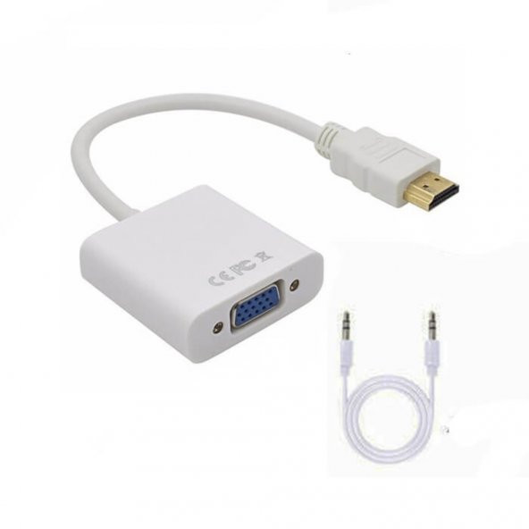 Hdmi To Vga Ses Çıkışlı Kablo Çevirici Dönüştürücü Adaptör 552688669 - 5