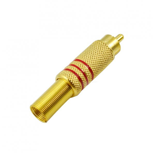 Rca Erkek Tos Jak Fiş Metal Yaylı - Kırmızı Çizgili