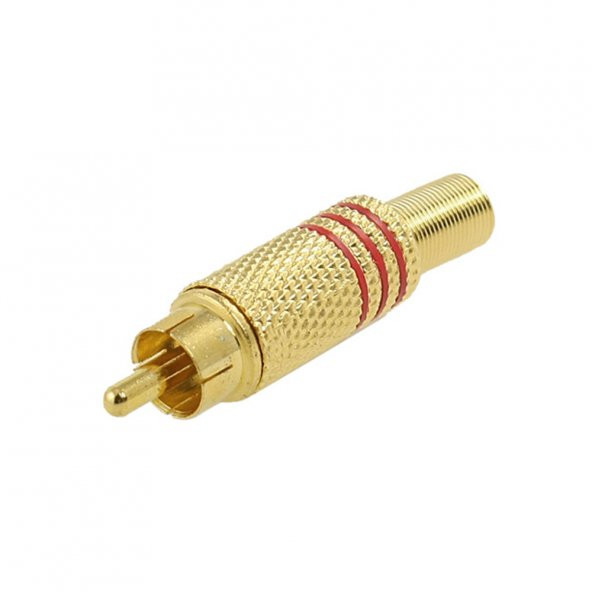 Rca Erkek Tos Jak Fiş Metal Yaylı - Kırmızı Çizgili - 3