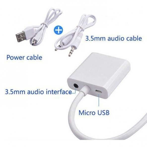 Hdmi To Vga Kablo Ps3 Ps4 Xbox Raspberry Pi Uydu Receiver Uyumlu - 2