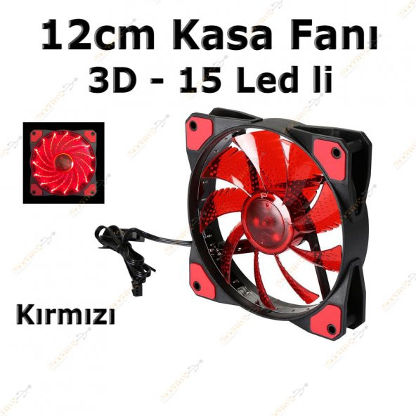 12Cm Soğutucu Kasa Fanı 15 Ledli Performans Kasa Fanı 12 Cm - Resim 6