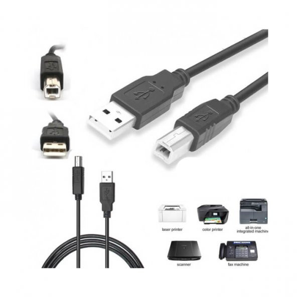 Usb 2.0 Yazıcı Kablosu Lazer Yazıcı Kablosu 1.8M Printer Kablosu - 3
