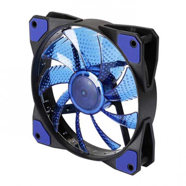 12Cm Kasa Fanı 3D 15 Led Lastik Pad Mavi Renk ürün görseli 1