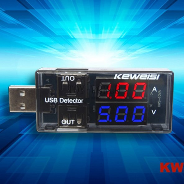 Usb Voltmetre, Usb Ampermetre, Usb Akım Ölçer - Çift Usb Çıkışlı N11.4046 - Resim 3