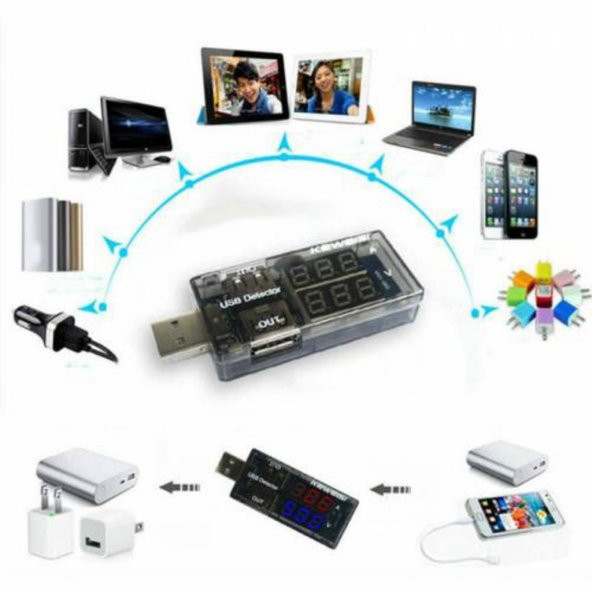 Usb Voltmetre, Usb Ampermetre, Usb Akım Ölçer - Çift Usb Çıkışlı N11.4047 - Resim 4
