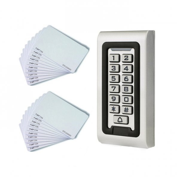 Wozlo Rfid Şifreli Metal Su Geçirmez Kapı Kilidi + Manyetik Proximity Kart 20 Adet ürün görseli 1