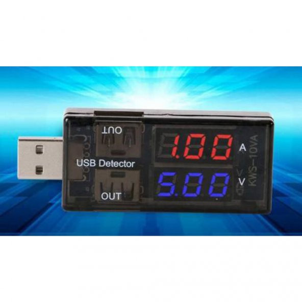 Usb Voltmetre, Usb Ampermetre, Usb Akım Ölçer - Çift Usb Çıkışlı N11.4046 - Resim 6