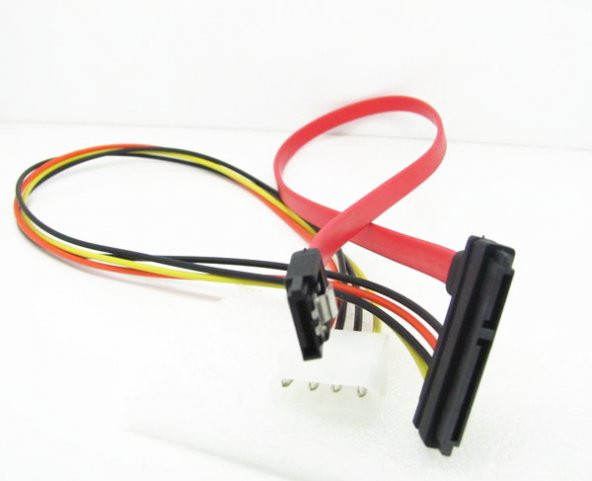 Sata To Sata Kablo 22 Pin To 7 Pin + 4 Pin Molex Power Kablo - Resim 8