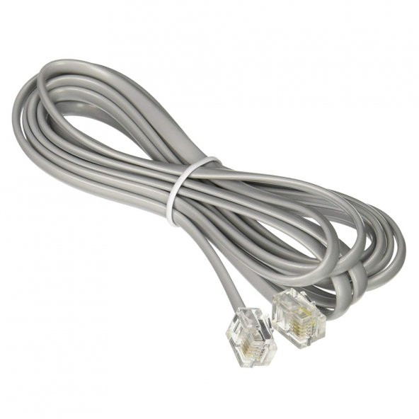 Telefon Kablosu 2 Ucu Jacklı Rj11 Köken Adsl Modem Ara Kablo 1M