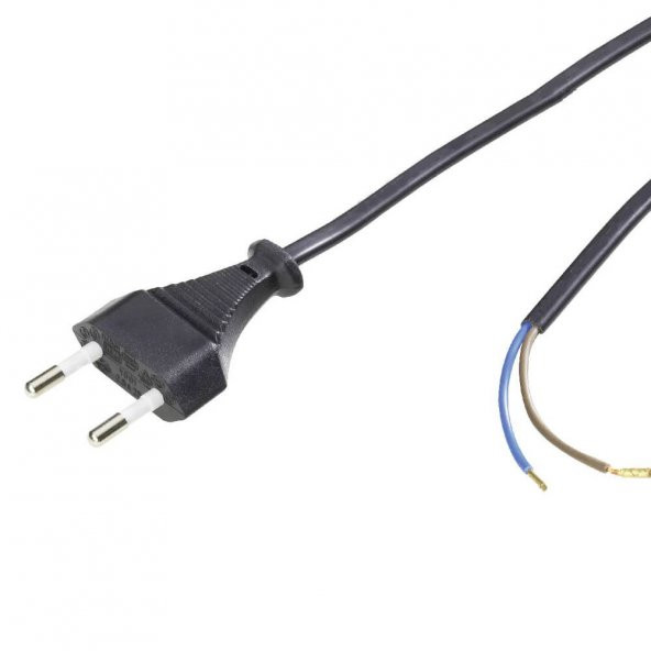 Power Kablo 2X0.75Mm 1 Metre Uzatma 2 Pin Teyp Fişi Uçu Açık - 2