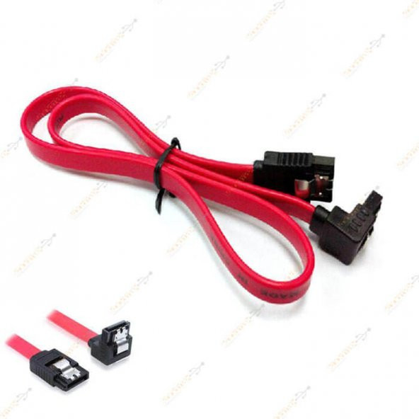 40 Cm Sata Data Kablo - 90 Derece - Metal Klip - 6