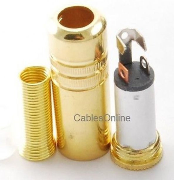 3.5Mm Stereo Dişi Uzatma Jak Jack Metal Konnektör Altın - 1 Adet - 4