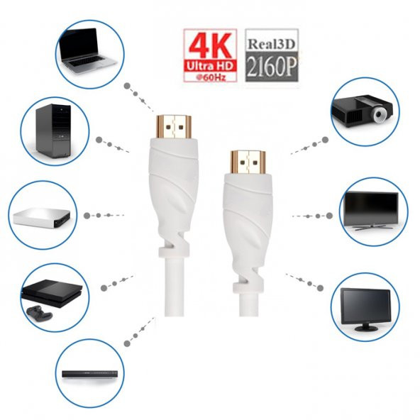 4K Hdmi Kablo 1.8M Metre Ultra Hd 4K 60Hz 2160P High Speed Kablo - 6