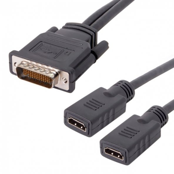 Dms-59 Pin Erkek To 2 Hdmi 1.4 Hdtv Dişi Splitter Uzatma Kablo - 2