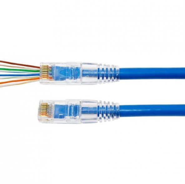 Ez Rj45 Cat5/Cat6 Yeni Nesil Delikli Konnektör - 100 Adet