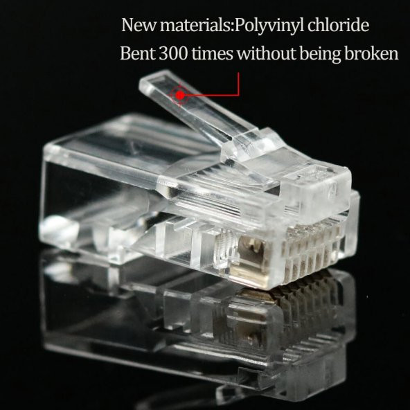 Ez Rj45 Cat5/Cat6 Yeni Nesil Delikli Konnektör - 100 Adet - Resim 8