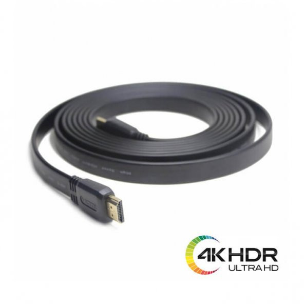 1.8M Flat Hdmi Kablo 4K Full Hd 3D Destekli Hdmi Kablo 3840 2160