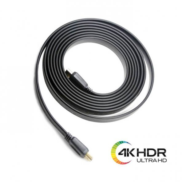 1.8M Flat Hdmi Kablo 4K Full Hd 3D Destekli Hdmi Kablo 3840 x 2160 - Resim 2