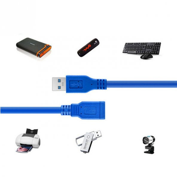 Wozlo USB 3.0 Uzatma Kablosu Erkek Dişi Uzatma HDD Kablo 3 M - Resim 3