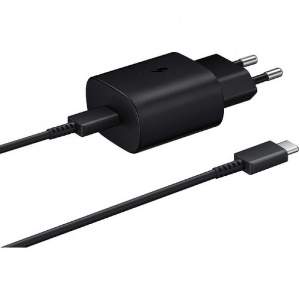 Samsung Galaxy M33 5G Fast Charging 25W Type-C Çıkışlı Kablolu Şarj Aleti Siyah(Samsung Türkiye Garantili)