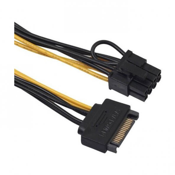 Sata To 6+2 Pin 8 Pin Ekran Kartı Power Çevirici Kablo Bakır 20Cm - Resim 2