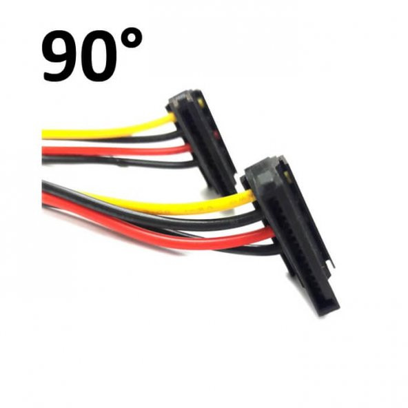 90° Sata Power Splitter Kablo 2Li - L Model-Sata Çoklayıcı Kablo - 3