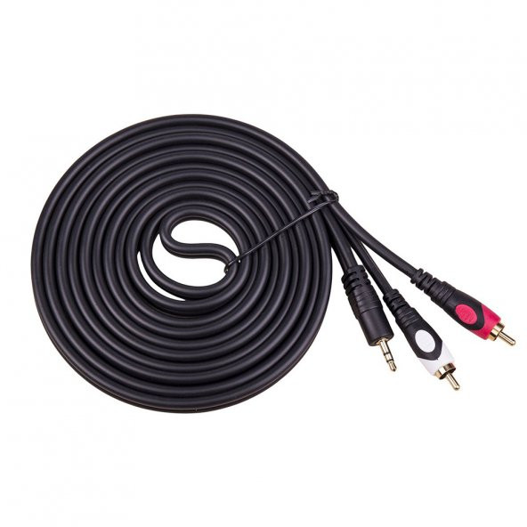 10M Stereo To 2 Rca Ses Kablosu - Özel Bakır Seri - 10 Metre - Resim 2