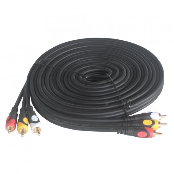 5M 3 Rca To 3 Rca Ses Video Sinyal Kablosu Özel Bakır Seri - 1