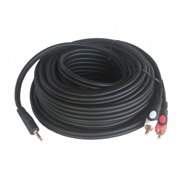 10M Stereo To 2 Rca Ses Kablosu - Özel Bakır Seri - 10 Metre - Resim 3
