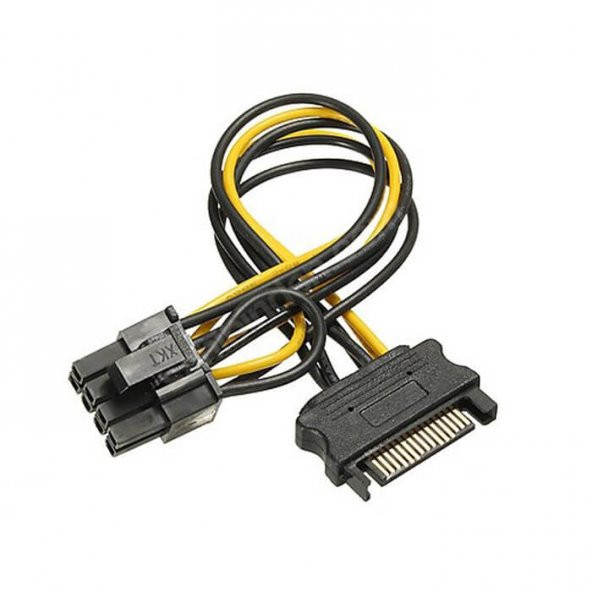 Sata To 6+2 Pin 8 Pin Ekran Kartı Power Çevirici Kablo Bakır 20Cm - Resim 7