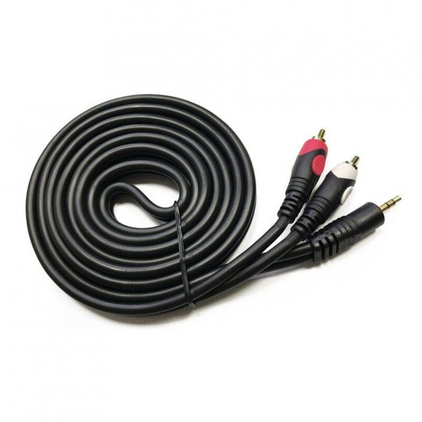 5M Stereo To 2 Rca Ses Video Sinyal Kablosu - 3.5Mm Stereo - 6