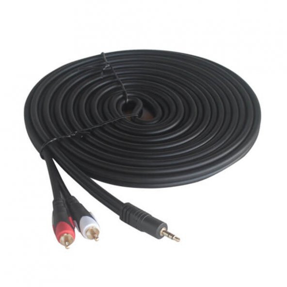 10M Stereo To 2 Rca Ses Kablosu - Özel Bakır Seri - 10 Metre - Resim 5