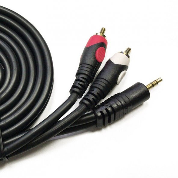 10M Stereo To 2 Rca Ses Kablosu - Özel Bakır Seri - 10 Metre - Resim 7