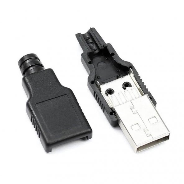 Usb A Erkek Konnektör - Lehim Tipi - Plastik - Usb Erkek Söket N11.4025