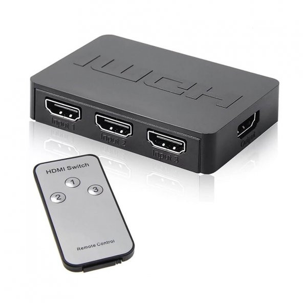 Hdmi Çoklayıcı 3 Port 1080P - Uzaktan Kumandalı Hdmi Switch