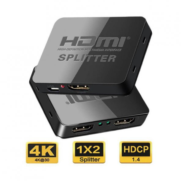 2 Port Hdmi Çoklayıcı Splitter - 4K Çözünürlük - Ultra Slim Kasa