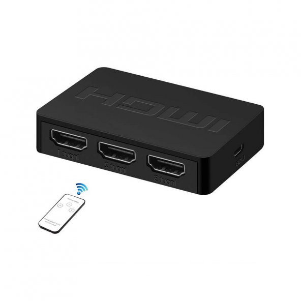Hdmi Çoklayıcı 3 Port 1080P - Uzaktan Kumandalı Hdmi Switch - 8