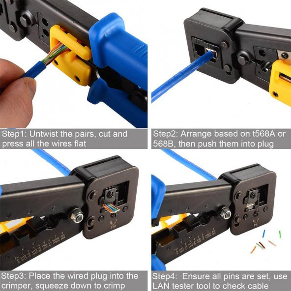 100 Adet Rj45 Cat6 Ftp Ez Konnektör Yeni Nesil Delikli Konnektör - 7