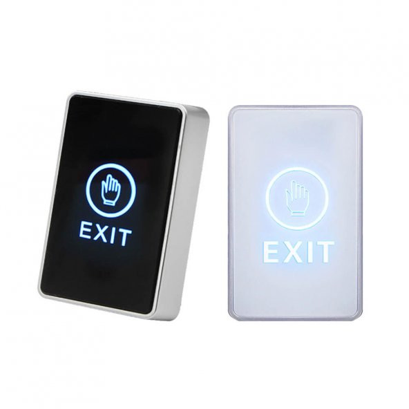 Bas Aç Dokunmatik Çıkış Butonu Exit Mavi Led Sıva Üstü 86x50Mm - Resim 4